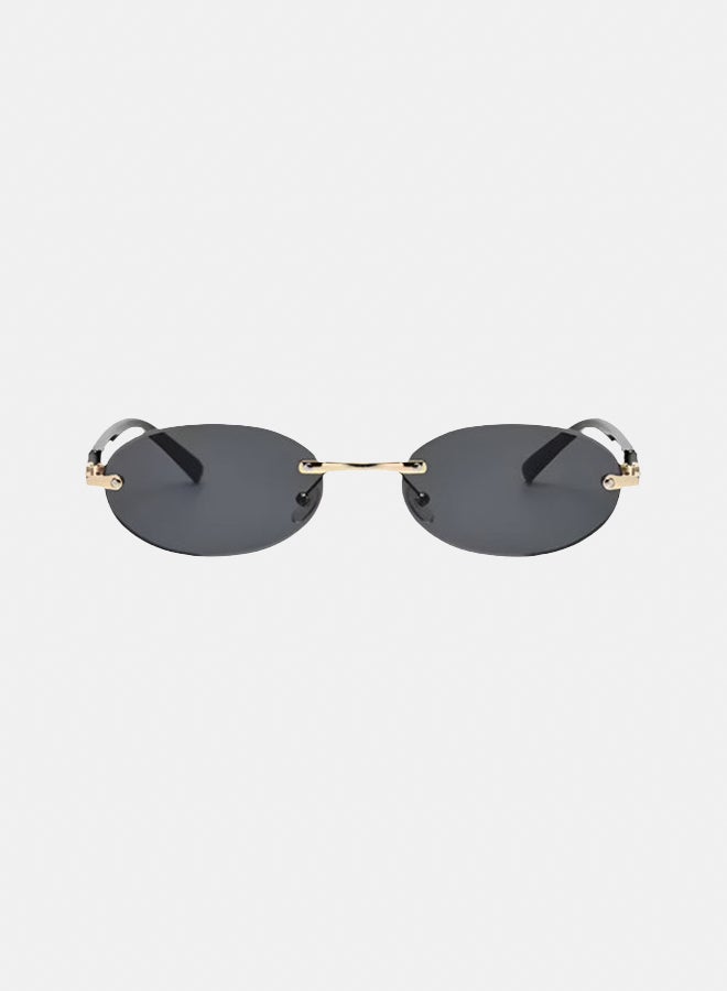 korico Vira Black Rimless Oval Sunglasses - Image 2